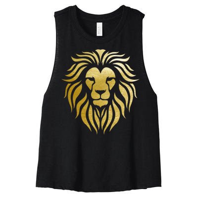 Golden King Lion Women's Racerback Cropped Tank