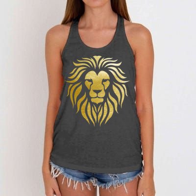 Golden King Lion Women's Knotted Racerback Tank