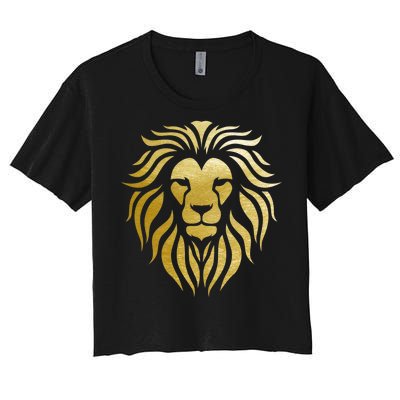 Golden King Lion Women's Crop Top Tee