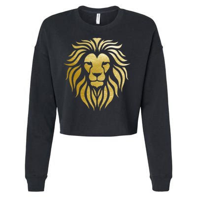 Golden King Lion Cropped Pullover Crew