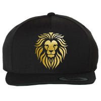 Golden King Lion Wool Snapback Cap