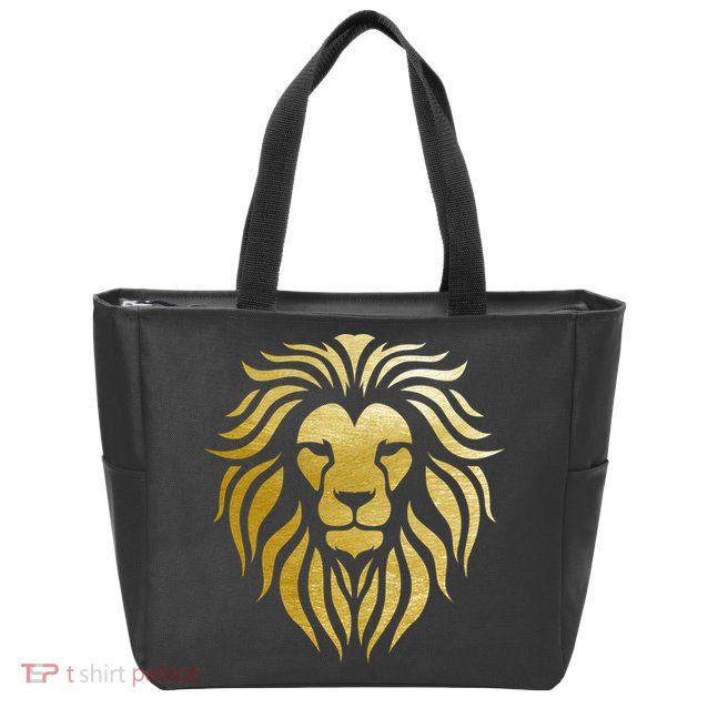 Golden King Lion Zip Tote Bag