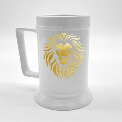 Golden King Lion Beer Stein