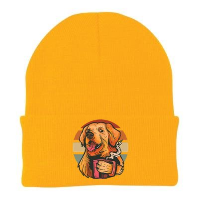 Golden Retriever Dog Coffee Knit Cap Winter Beanie