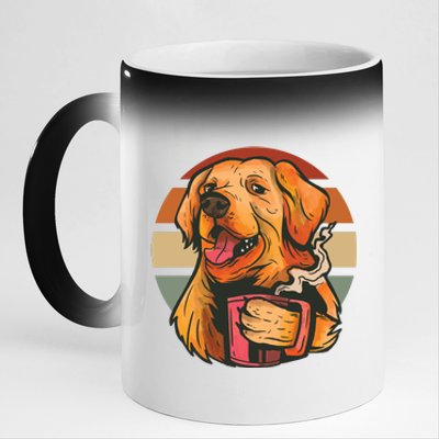 Golden Retriever Dog Coffee 11oz Black Color Changing Mug