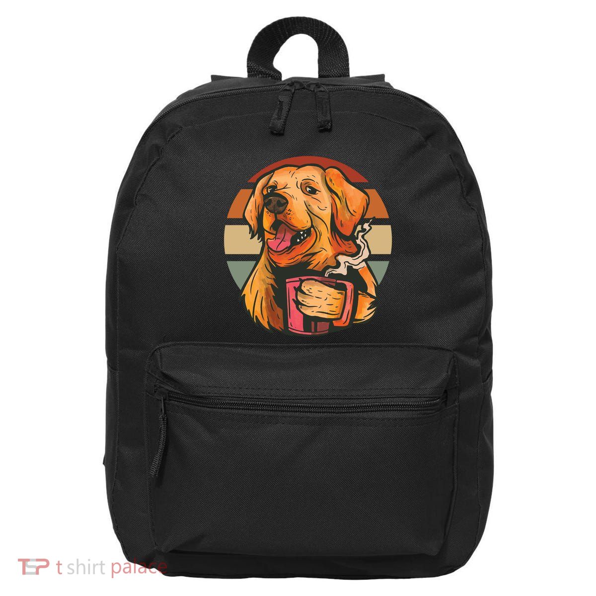 Golden Retriever Dog Coffee 16 in Basic Backpack