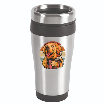 Golden Retriever Dog Coffee 16oz Travel Tumbler