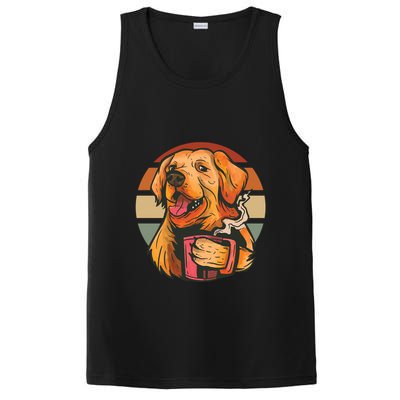 Golden Retriever Dog Coffee PosiCharge Competitor Tank