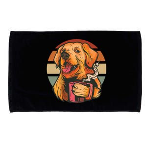 Golden Retriever Dog Coffee Microfiber Hand Towel