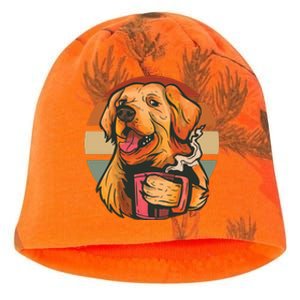 Golden Retriever Dog Coffee Kati - Camo Knit Beanie