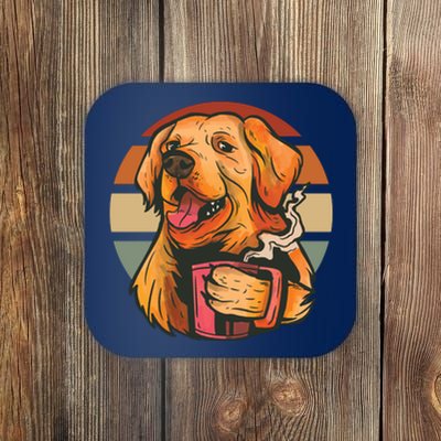 Golden Retriever Dog Coffee Coaster