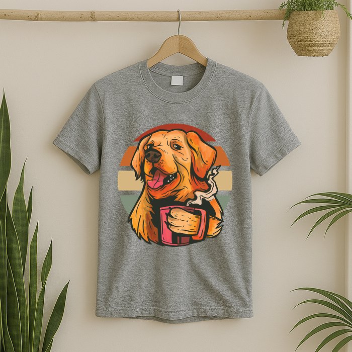 Golden Retriever Dog Coffee T-Shirt