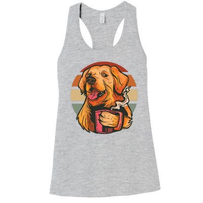 Golden Retriever Dog Coffee Women's Racerback Tank