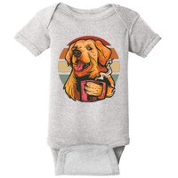 Golden Retriever Dog Coffee Baby Bodysuit