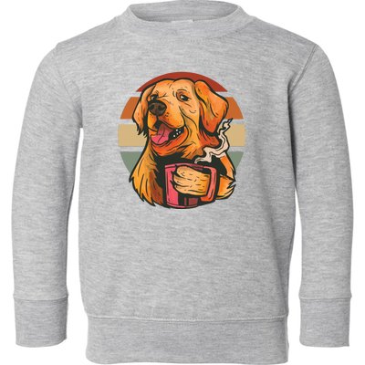 Golden Retriever Dog Coffee Toddler Sweatshirt