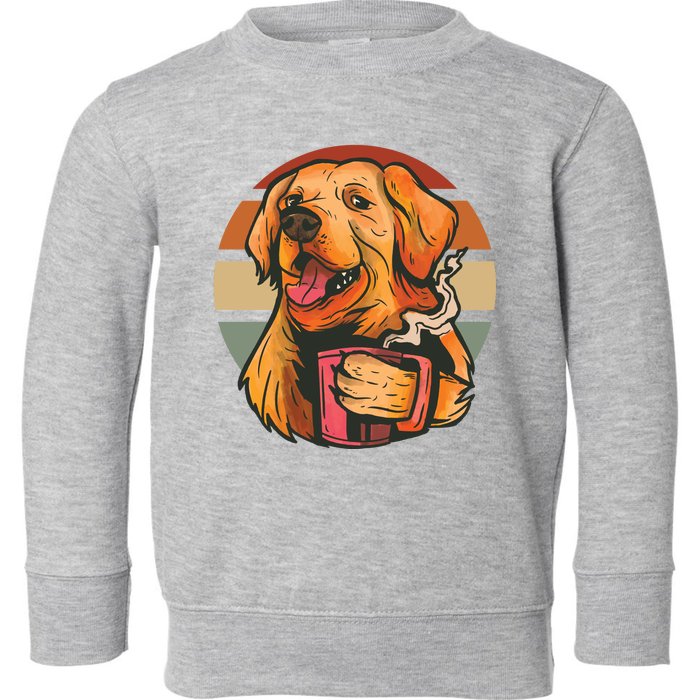 Golden Retriever Dog Coffee Toddler Sweatshirt