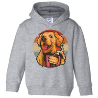 Golden Retriever Dog Coffee Toddler Hoodie