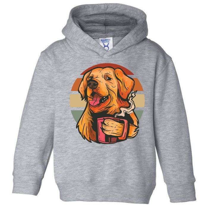 Golden Retriever Dog Coffee Toddler Hoodie