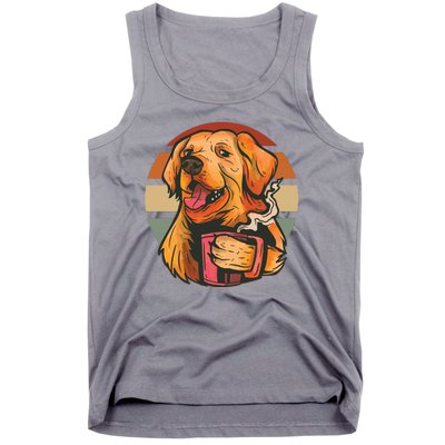 Golden Retriever Dog Coffee Tank Top