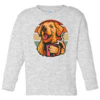 Golden Retriever Dog Coffee Toddler Long Sleeve Shirt