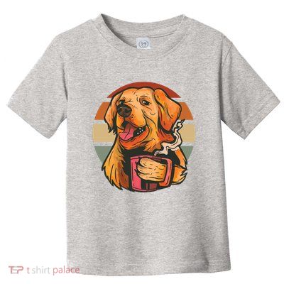 Golden Retriever Dog Coffee Toddler T-Shirt
