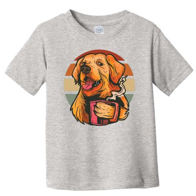 Golden Retriever Dog Coffee Toddler T-Shirt