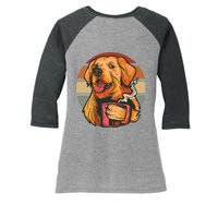 Golden Retriever Dog Coffee Women's Tri-Blend 3/4-Sleeve Raglan Shirt