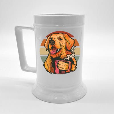 Golden Retriever Dog Coffee Beer Stein