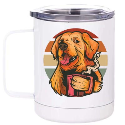 Golden Retriever Dog Coffee 12 oz Stainless Steel Tumbler Cup