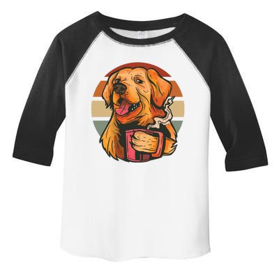 Golden Retriever Dog Coffee Toddler Fine Jersey T-Shirt