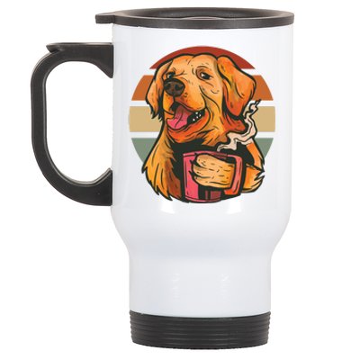 Golden Retriever Dog Coffee Stainless Steel Travel Mug