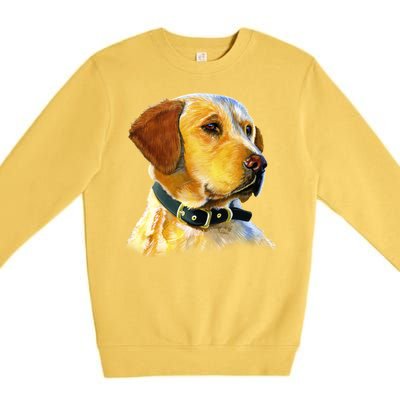 Golden Retriever Dog Portrait Premium Crewneck Sweatshirt