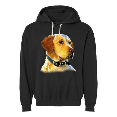 Golden Retriever Dog Portrait Garment-Dyed Fleece Hoodie
