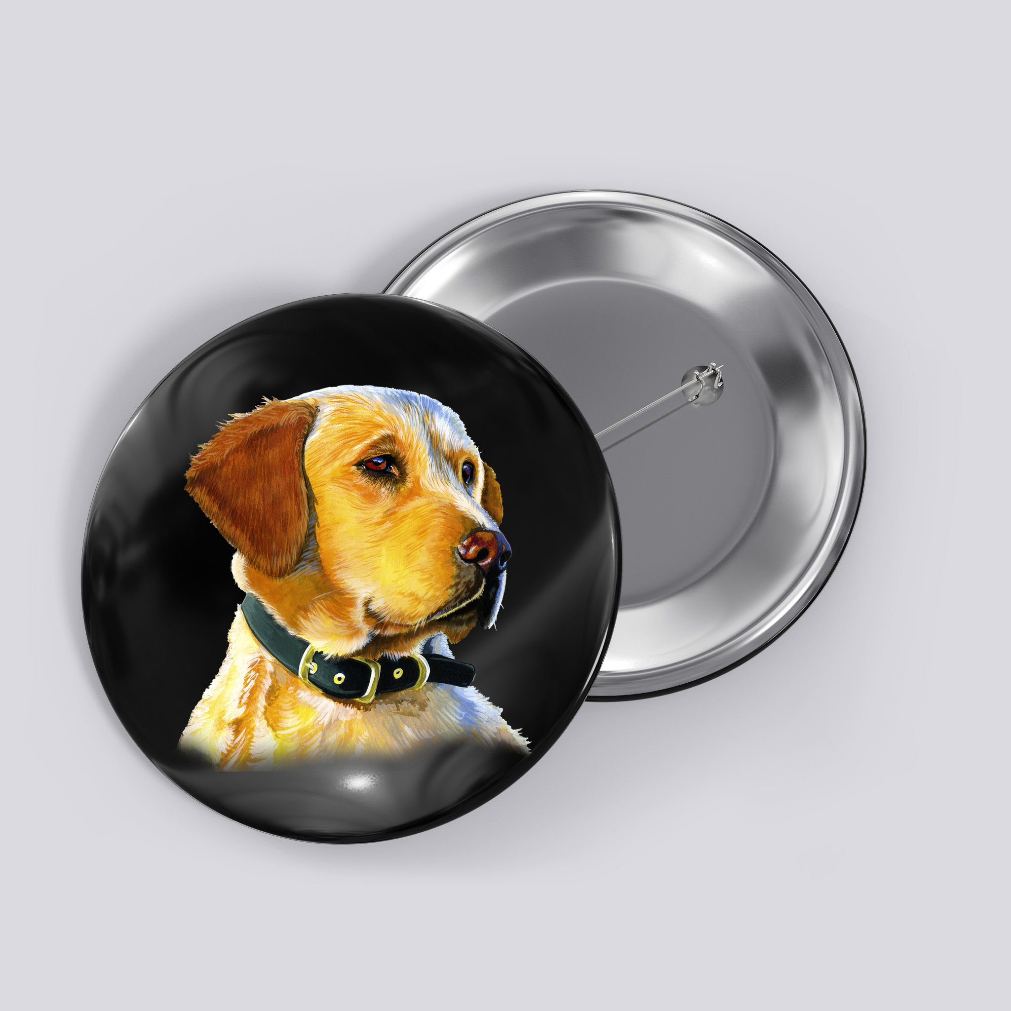 Golden Retriever Dog Portrait Button