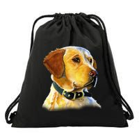 Golden Retriever Dog Portrait Drawstring Bag