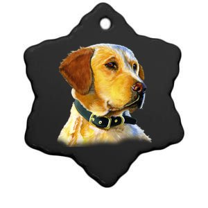 Golden Retriever Dog Portrait Ceramic Star Ornament