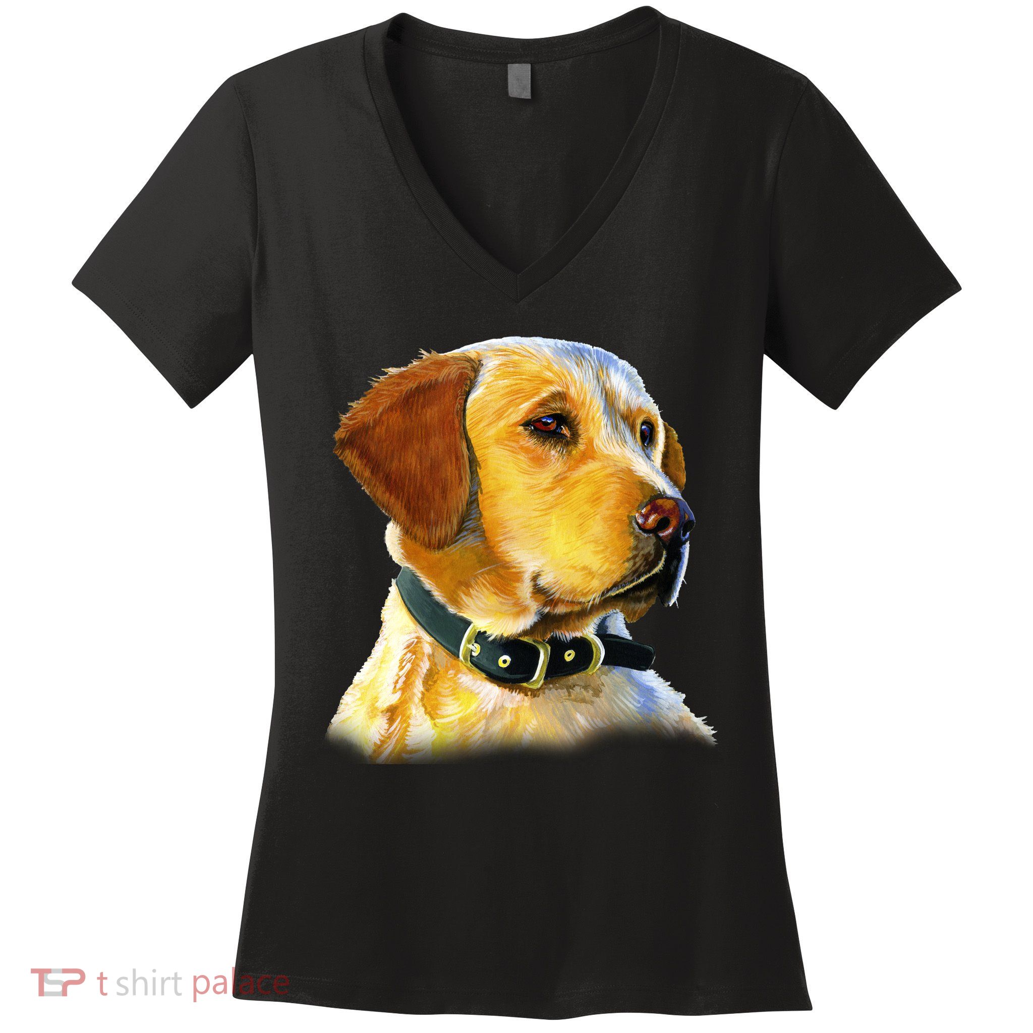 Golden Retriever Dog Portrait Women's V-Neck T-Shirt