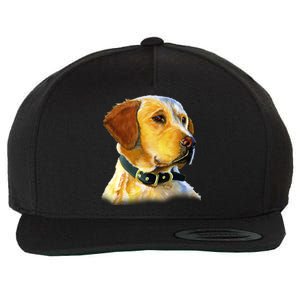 Golden Retriever Dog Portrait Wool Snapback Cap