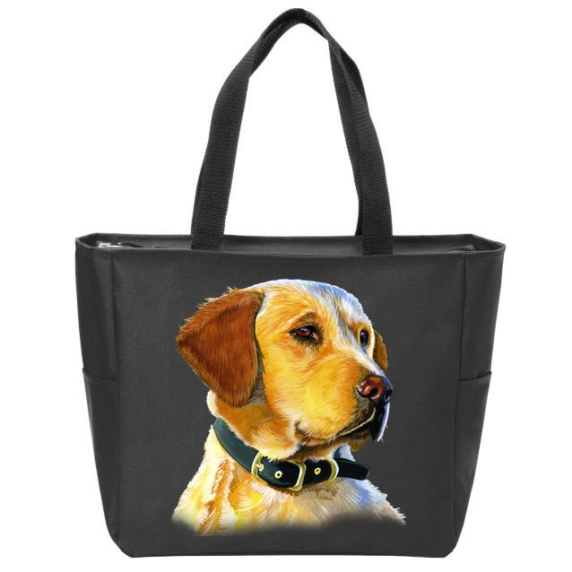 Golden Retriever Dog Portrait Zip Tote Bag