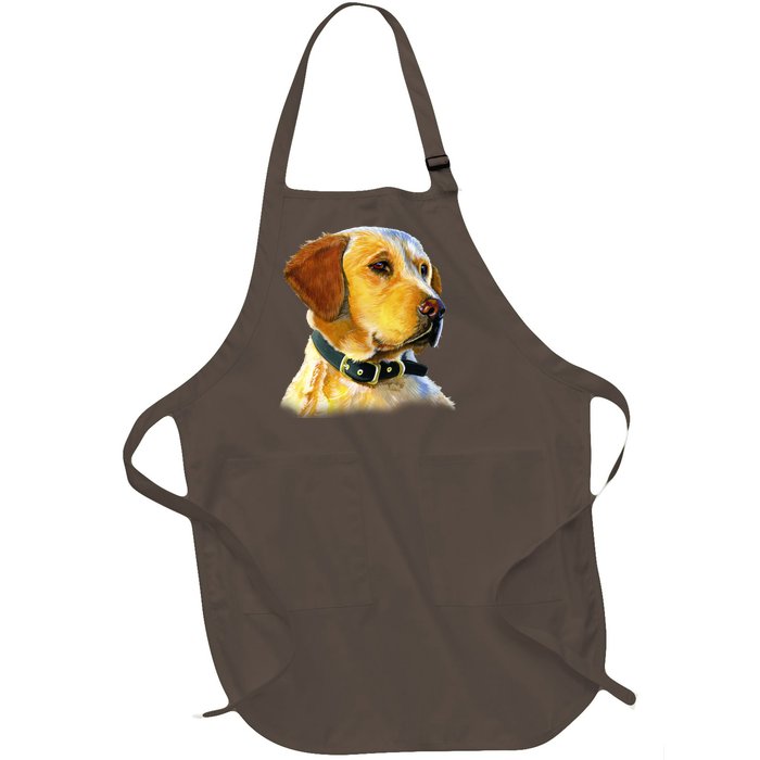 Golden Retriever Dog Portrait Full-Length Apron With Pockets