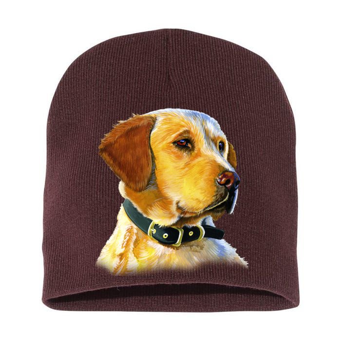 Golden Retriever Dog Portrait Short Acrylic Beanie