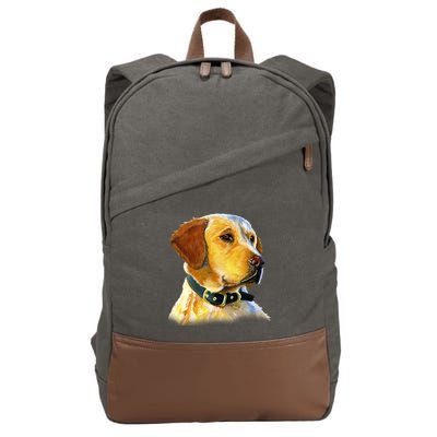 Golden Retriever Dog Portrait Cotton Canvas Backpack