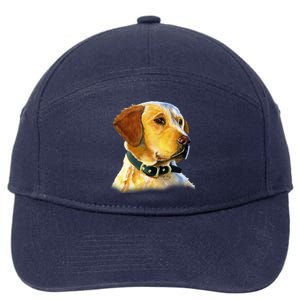 Golden Retriever Dog Portrait 7-Panel Snapback Hat