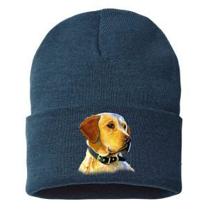 Golden Retriever Dog Portrait Sustainable Knit Beanie