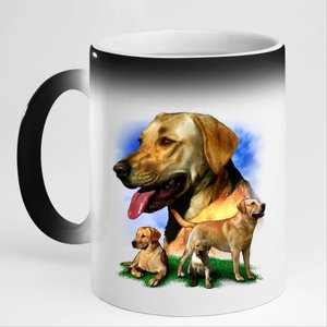 Golden Retriever Family 11oz Black Color Changing Mug