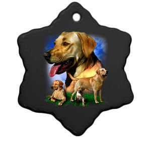 Golden Retriever Family Ceramic Star Ornament