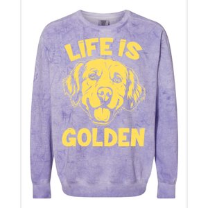 Golden Retriever Life Is Golden  Colorblast Crewneck Sweatshirt