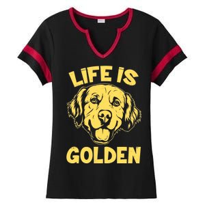 Golden Retriever Life Is Golden  Ladies Halftime Notch Neck Tee