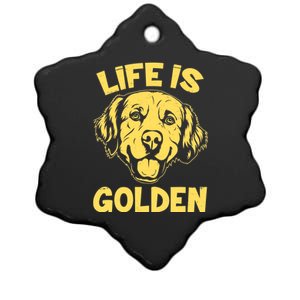 Golden Retriever Life Is Golden  Ceramic Star Ornament