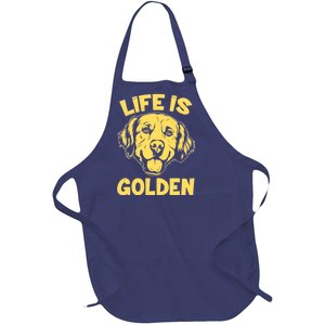 Golden Retriever Life Is Golden  Full-Length Apron With Pockets